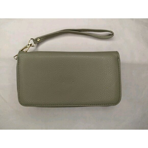 MFK COLLECTION Wallet Wristlet Green Olive - Picture 2 of 8
